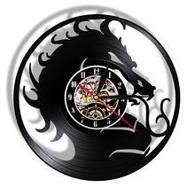 Evil Dragon Vinyl Record Wall Clock Birds Lovers Gothic Home Decor Mythical Fantasy Dragon Silent Retro Wall Clock 2024 - buy cheap