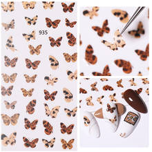 Весенние цветы 3D наклейки для ногтей бабочка леопард клейкие переводные наклейки для ногтей слайдеры красочные DIY Декор для ногтей 2024 - купить недорого