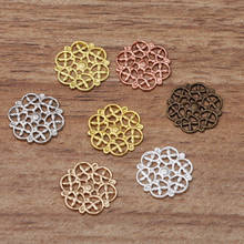 100 PCS 14mm Metal Copper Flowers Slice Filigree Hollow Connectors Charm DIY Jewelry Accessories 2024 - buy cheap