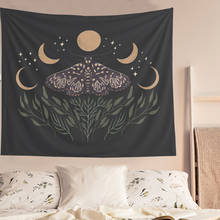 Butterfly Tapestry Wall Hanging Bohemian Gypsy Psychedelic Moon Phase Tapiz Witchcraft Divination Tapestry Black Sun Decor 2024 - buy cheap