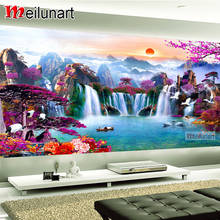 Sunrise landscape waterfall scenery large diy 5d diamond painting full square round drill diamond embroidery sale AS1333 2024 - buy cheap