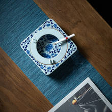 Blue and White Porcelain Ashtray Creative Chinese Retro Hotel Dining Room/Living Room Ceramic Ashtray Cute Ashtray Smoke Tray 2024 - buy cheap