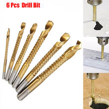 6pcs New 3-8mm Titanium Coated HSS Drill Bit Electric Drill Plastic Wood Hole Grooving Drill Saw Carpenter Woodworking Tools 2024 - buy cheap