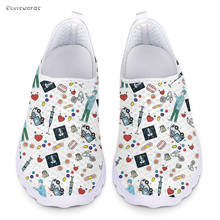 ELVISWORDS Cartoon Dentist/Nurse Printed Casual Flats Shoes Women Summer Spring Comfortable Soft Footwear Female Fitness Sneaker 2024 - buy cheap