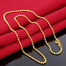 Wholesale Price pure gold color gold beads chain necklace 24k gold filled 2MM chain necklaces jewelry 45cm long love necklace 2024 - buy cheap
