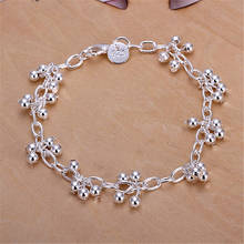 Beautiful Elegant wedding women silver Plated color chain Bracelet Charm beads fashion gorgeous jewelry wholesale JH085 2024 - buy cheap