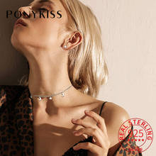 Женское Ожерелье с кулоном в виде звезды и Луны PONYKISS, вечерние ювелирные изделия из настоящего серебра 925 пробы, изящный подарок 2024 - купить недорого