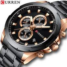 CURREN-reloj analógico de acero inoxidable para hombre, accesorio de pulsera de cuarzo resistente al agua con calendario, complemento Masculino deportivo de marca de lujo con diseño militar 2024 - compra barato