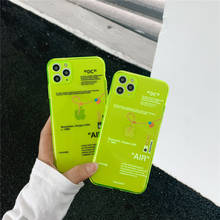 Роскошный флуоресцентный модный брендовый Мягкий силиконовый чехол для телефона iPhone 12 mini11 Pro X XS MAX 7 8 plus, белый чехол с ярлыком 2024 - купить недорого