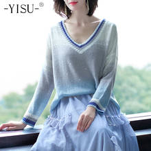 YISU Chic Mohair Sweater Women 2020 Autumn Winter Long Sleeve Deep v-neck Sweater Casual Pullovers Women Jumper 2024 - buy cheap