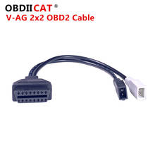 Cable adaptador de V-AG para diagnóstico de coche, Conector de 2P + 2P a 16 Pines, OBD2, AU-DI, 2P + 2P a 16pin, para V-W/Skoda 2024 - compra barato