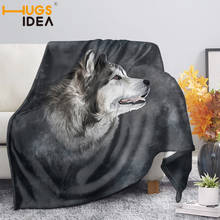 Hugsidia alaskan malamute impressão cobertor de pelúcia adultos cama sherpa velo microfibra lance cobertor colcha capa do sofá 2024 - compre barato