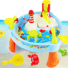 Магнитная электрическая игрушка для воды, игрушки для рыбалки, стол светильник музыкой, пляжные игрушки для детей, подарок на день рождения и Рождество, игрушки для детей 2024 - купить недорого