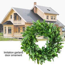 Artificial Eucalyptus Wreaths, Fake Front Door Wreath with Green Leaves Summer Garland for Wall Home Decor Indoor Outdoor 2024 - buy cheap