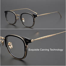 Brand Design High Quality Carving Titanium Glasses Frame Men Women Japanese Handmade Eyeglasses Spectacles Eyewear Medium Face 2024 - buy cheap