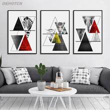 Nordic Style Abstract Geometric Animal Canvas Painting Zebra Tiger Elephant Poster And Print Wall Art Picture Living Room Decor 2024 - buy cheap