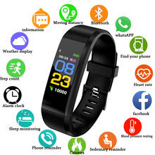 Smart watch 115 plus, esportivo, pedômetro, fitness, corrida, caminhada, rastreador, taxa cardíaca, pedômetro, pulseira inteligente para ios e android 2024 - compre barato