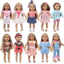 Party T-Shirt Skirt Fit 18 Inch American And 43cm Baby New Born Doll Clothes Accessories,Our Generation, Christmas Gift For Girl 2024 - buy cheap