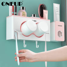 ONEUP Wall-mount Toothbrush Holder Case Automatic Toothpaste Dispenser Squeezer Home Bathroom Storage Rack Bathroom Accessories 2024 - buy cheap