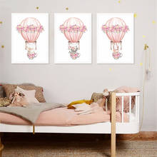 Baby Posters Boho Animal Hot Air Balloon Canvas Posters And Prints Flower Art Painting Nursery Wall Art Pictures Kids Room Decor 2024 - buy cheap