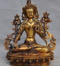 Старая тибетская буддистская позолоченная бронза белая богиня тара Kwan-yin статуя Гуаньинь Будды 2024 - купить недорого