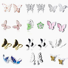 INZATT Real 925 Sterling Silver Cute Butterfly Stud Earrings For Fashion Women Party Minimalist Fine Jewelry Accessories Gift 2024 - buy cheap