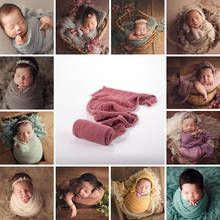 Accesorios de fotografía para recién nacidos, paño elástico de muselina de algodón, bufanda de maternidad, manta para bebé, accesorios para fotos infantiles, 40x180cm 2024 - compra barato