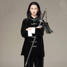 Velour Wushu Clothing Martial Arts Suit Taichi Performance Kung Fu Outfit Autumn Winter Velvet Tai Chi Uniform TA1890 2024 - buy cheap