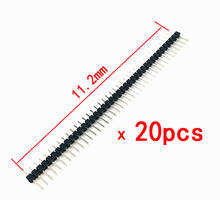 20 pces 40pin 2.54mm única linha reta macho pino encabeçamento conector tira para pbc ardunio 2024 - compre barato