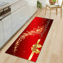 Felpudo de Interior de Feliz Navidad, felpudo largo para puerta de baño, Alfombra de cocina antideslizante, alfombras de pasillo lavables de microfibra 3D 2024 - compra barato