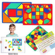 Quebra-cabeça 3d magnético de eva, tangram, pensamentos, jogos de treinamento, bebê, montessori, aprendizagem, espuma educativa, brinquedos magnéticos de geladeira para crianças 2024 - compre barato