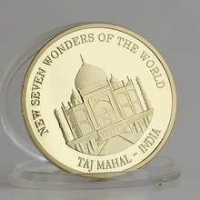 World Famous Attraction India Taj Mahal Coin New Seven Wonders Of The World Gold Plated Commemorative Coin Cultural Heritage 2024 - buy cheap