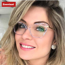 Gafas ópticas transparentes de ojo de gato para mujer, montura de Metal, lentes transparentes para miopía, 2020 2024 - compra barato