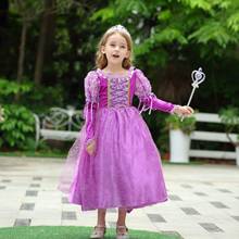 Disfraz de Rapunzel para niña, disfraz de princesa púrpura, fiesta de cumpleaños, libro, semana, vestido de fantasía para niño 2024 - compra barato