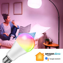 Wifi inteligente luz ampola led e27 apple homekit rgbw wifi lâmpada 15w inteligente lâmpada eco dot google assistente lâmpada inteligente 2024 - compre barato