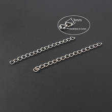 100pcs Stainless Steel 45mm Length Link Chain Jewelry Accessories Fashion Bracelet Necklace Extend Chain Jewelry Findings Making 2024 - buy cheap