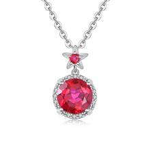 Szjinao Silver Pendant For Women Real 925 Sterling Silver Flower Ruby With Zircon Fashion Bohomia Fine Jewelry Halloween Gifts 2024 - buy cheap