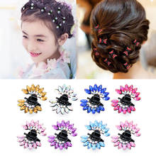 Pinzas para el pelo con forma de flor brillante, accesorios para el cabello, tocado Floral, horquilla de aleación, 6 uds., novedad 2024 - compra barato