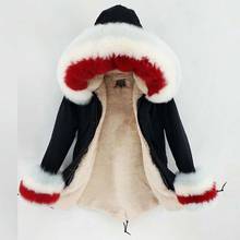2019 длинная парка зимняя куртка женская натуральная кожа Лисий Мех датский уличная теплая куртка 2024 - купить недорого