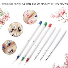 6Pcs Nail Art Design Brush Dotting Painting Drawing Striping Liner Pen Tool Set 2024 - buy cheap