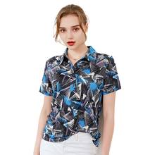 Summer Silk Digital Print Shirt Women's Loose-fitting Shirt 100% Mulberry Silk Women's Top New 2024 - buy cheap