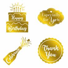 Cake Champagne Happy Birthday Celebrate Warm Words Hot Foil Plates For DIY Scrapbooking Letterpress Embossing Cards New 2020 2024 - buy cheap