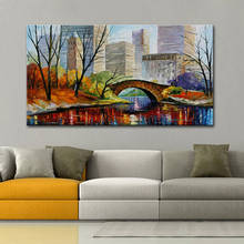 Hand Painted Palette Knife Canvas Oil Painting Modern Abstract City Corner Landscape Wall Art Picture For Living Room Home Decor 2024 - buy cheap