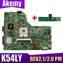 Xinkaidi k54ly placa-mãe do portátil para asus k54l k54ly x54h x54h k54hr x84h teste original maiboard nboard rev2.1/2.0 pm 2024 - compre barato