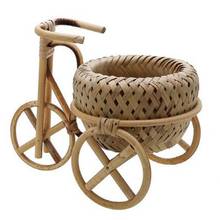 Big deal Bamboo Woven Hand-Woven Straw Fruit Basket Wicker Rattan Food Bread Storage Box Kitchen Decoration Bicycle Finishing St 2024 - buy cheap