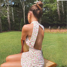 Foridol Sexy Backless Beach Summer Dress Women Sleeveless Mini Vintage Dress Australia Short Boho Dress 2021floral Print Dress 2024 - buy cheap