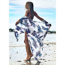 Swimsuit Cover Up 2022 Chiffon Boho Dress Side Split Summer Beachwear Women Beach Kimono Bikini Cover Up Pareo Plage Robes 2024 - buy cheap