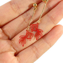 Fashion Simple Hollow Goldfish Earrings For Women Festive Creative Earring Long Dangle Earrings Party Jewelry Girls Gifts 2024 - buy cheap
