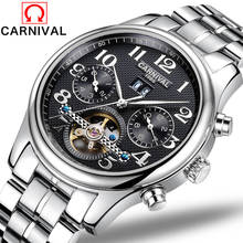 CARNIVAL Mens Watch Top Brand Business Luxury Stainless Steel Waterproof Mechanical Watches Gifts for Male Relogio Masculino 2024 - buy cheap