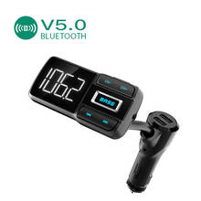 BT77D Car Bluetooth MP3 Player V5.0 Version Transmitter One Button BASS Subwoofer Car Hands-free FM Modulator 5V 3.4A Car Charge 2024 - buy cheap